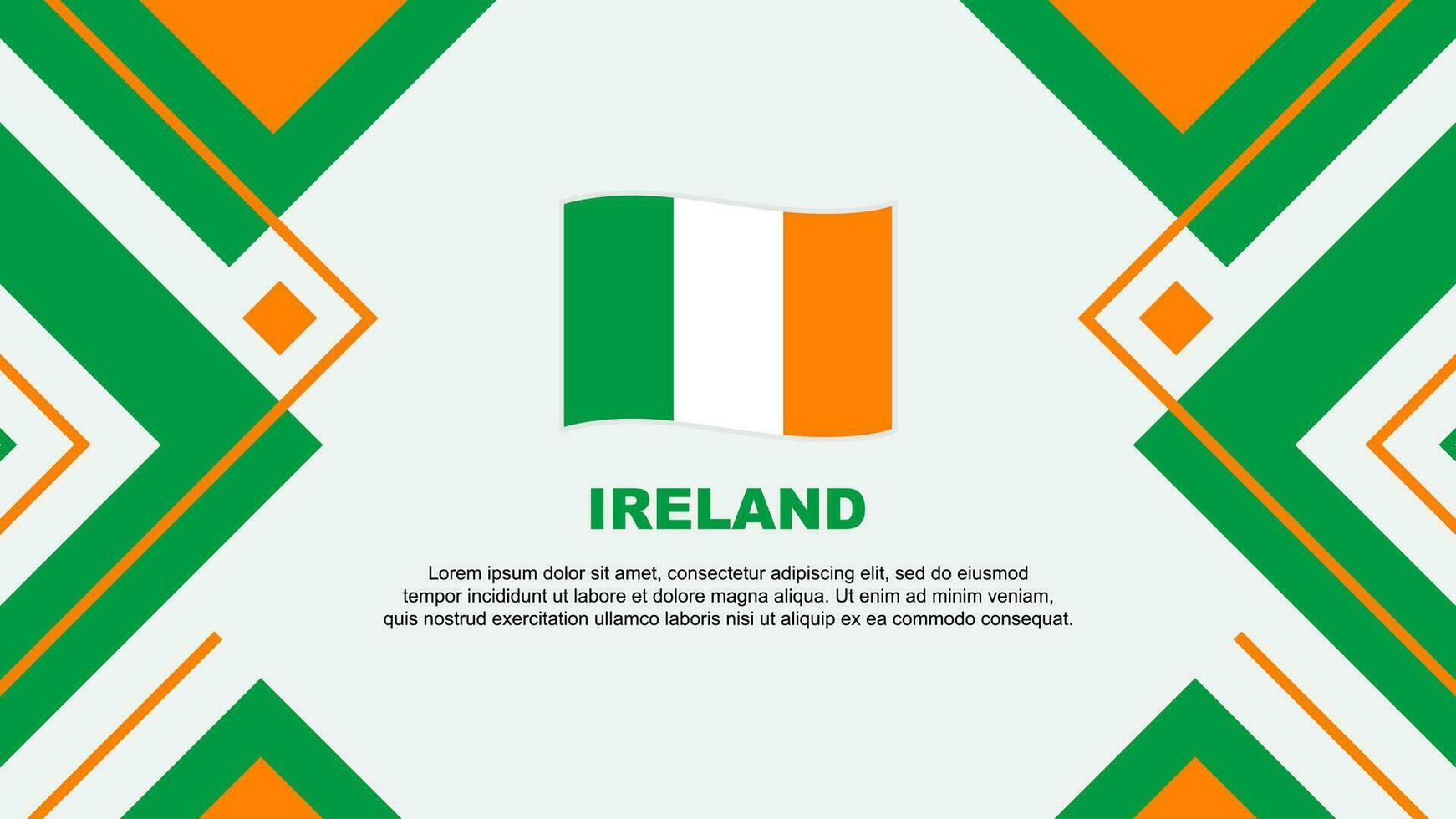 Irlanda bandeira abstrato fundo Projeto modelo. Irlanda independência dia bandeira papel de parede vetor ilustração. Irlanda ilustração
