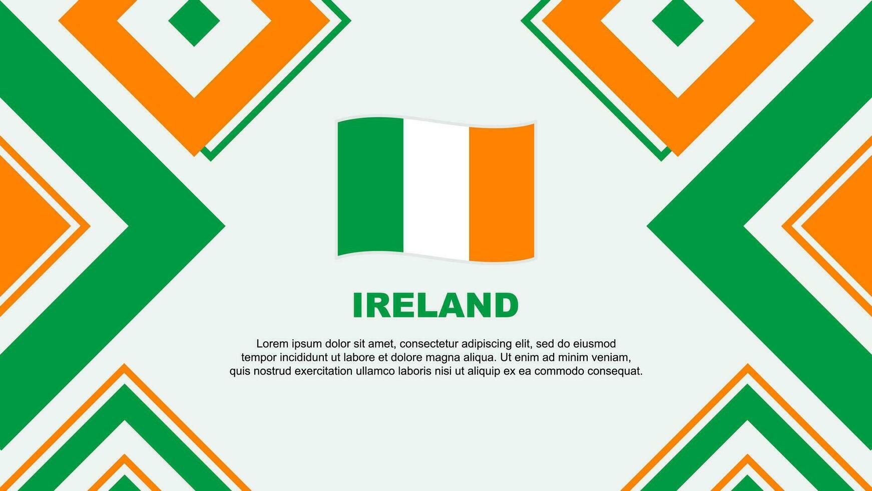 Irlanda bandeira abstrato fundo Projeto modelo. Irlanda independência dia bandeira papel de parede vetor ilustração. Irlanda independência dia