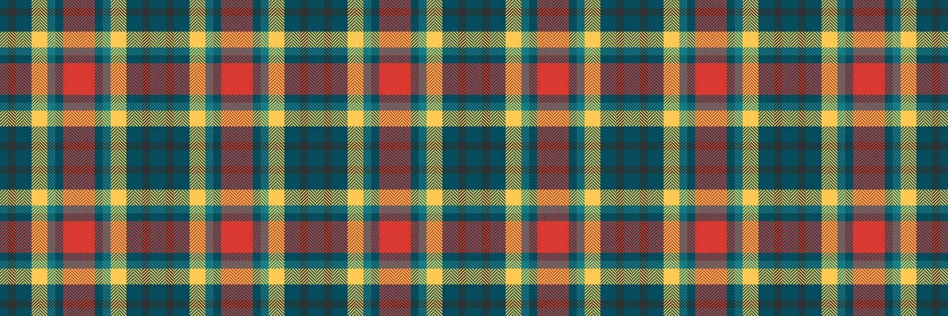 habilidade desatado fundo têxtil, papel de parede padronizar xadrez textura. repetitivo vetor tartan tecido Verifica dentro ciano e âmbar cores.