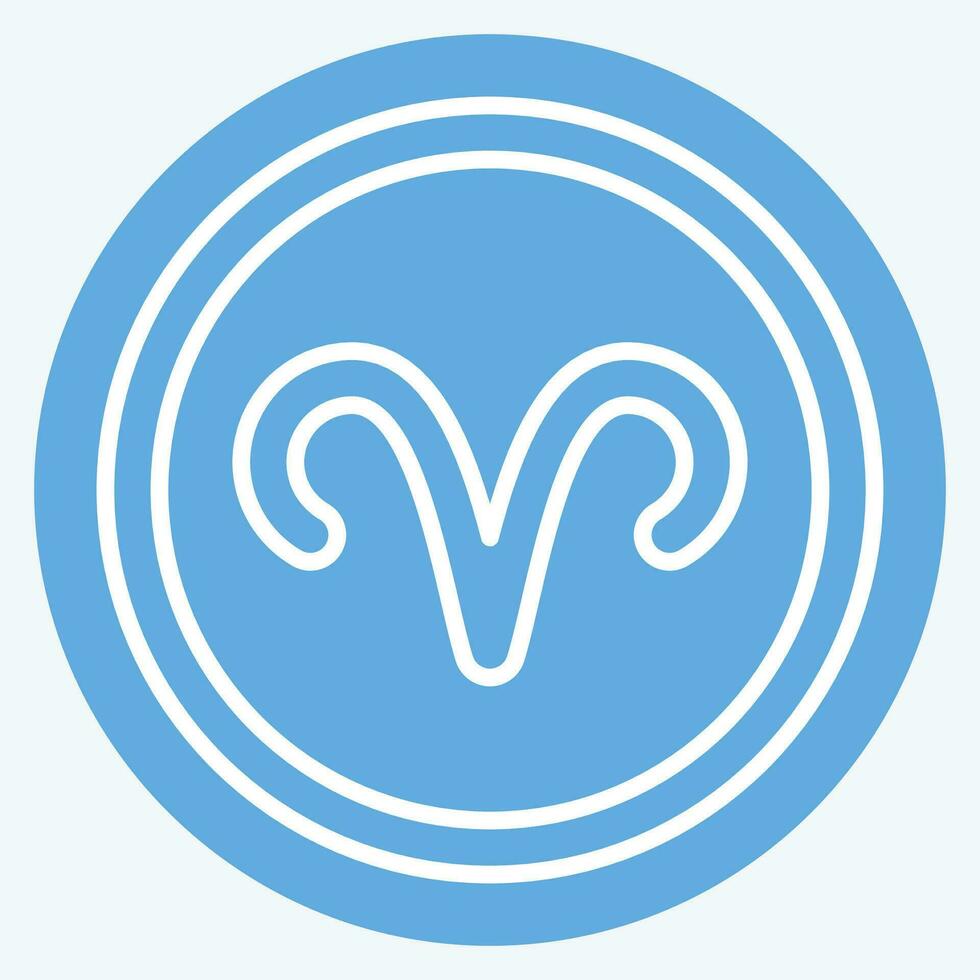 ícone Áries placa. relacionado para horóscopo símbolo. azul olhos estilo. simples Projeto editável. simples ilustração vetor