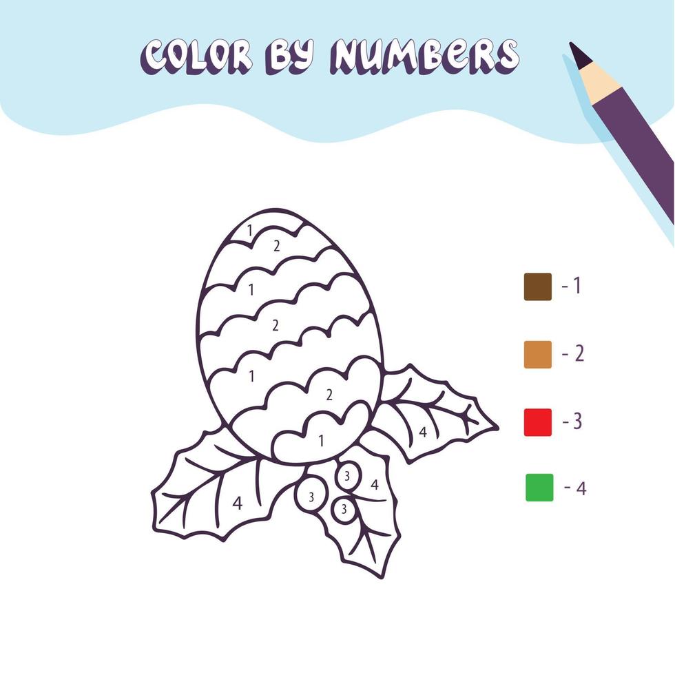 Jogo de cores por números para crianças página para colorir com