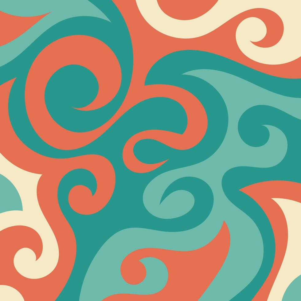 abstrato quadrado fundo com swirly curvas textura enfeites. vetor