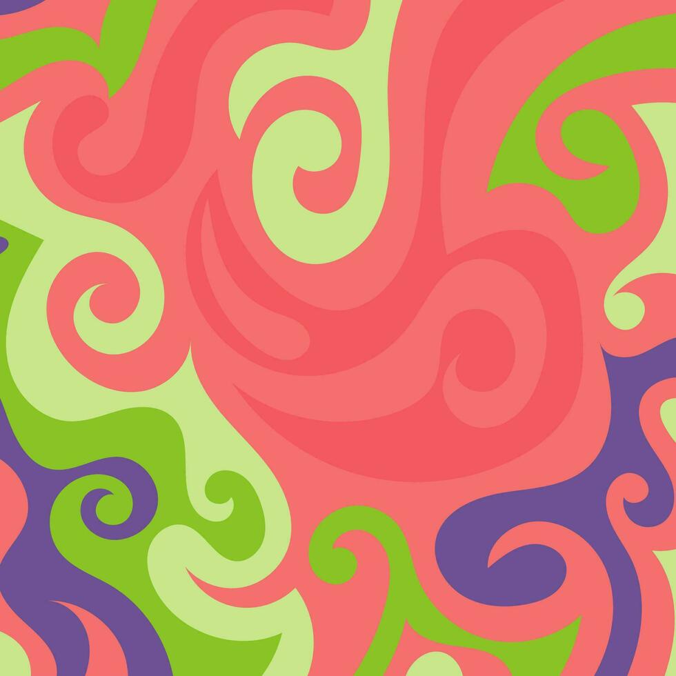 abstrato quadrado fundo com swirly curvas textura enfeites. vetor