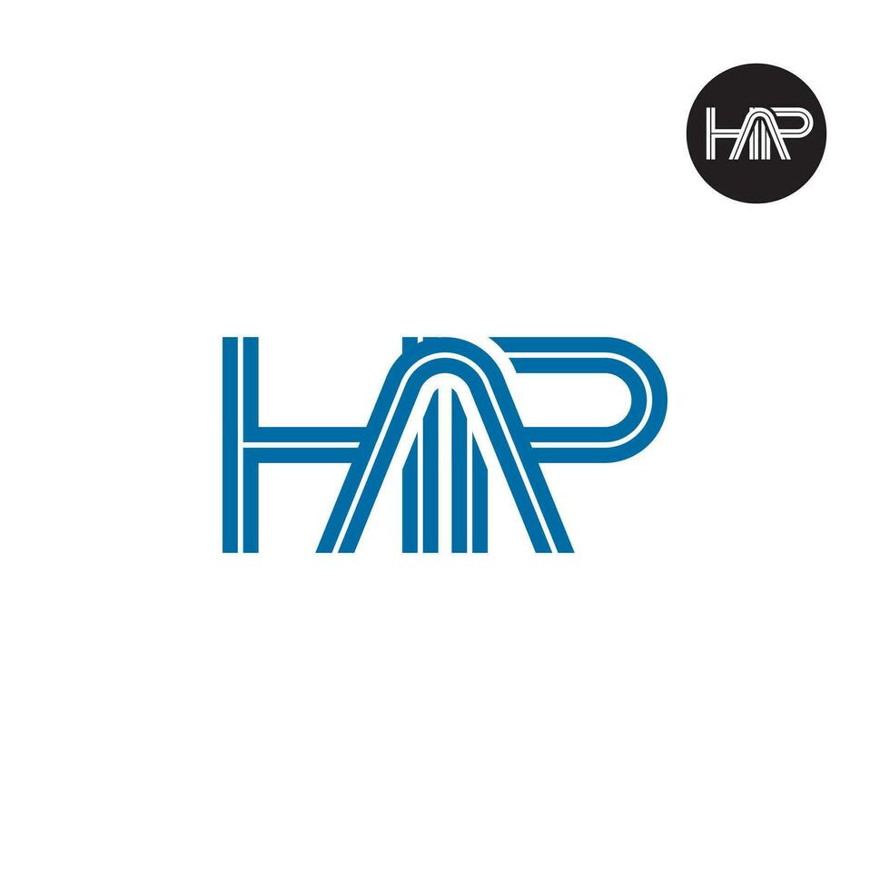carta Hap monograma logotipo Projeto com linhas vetor