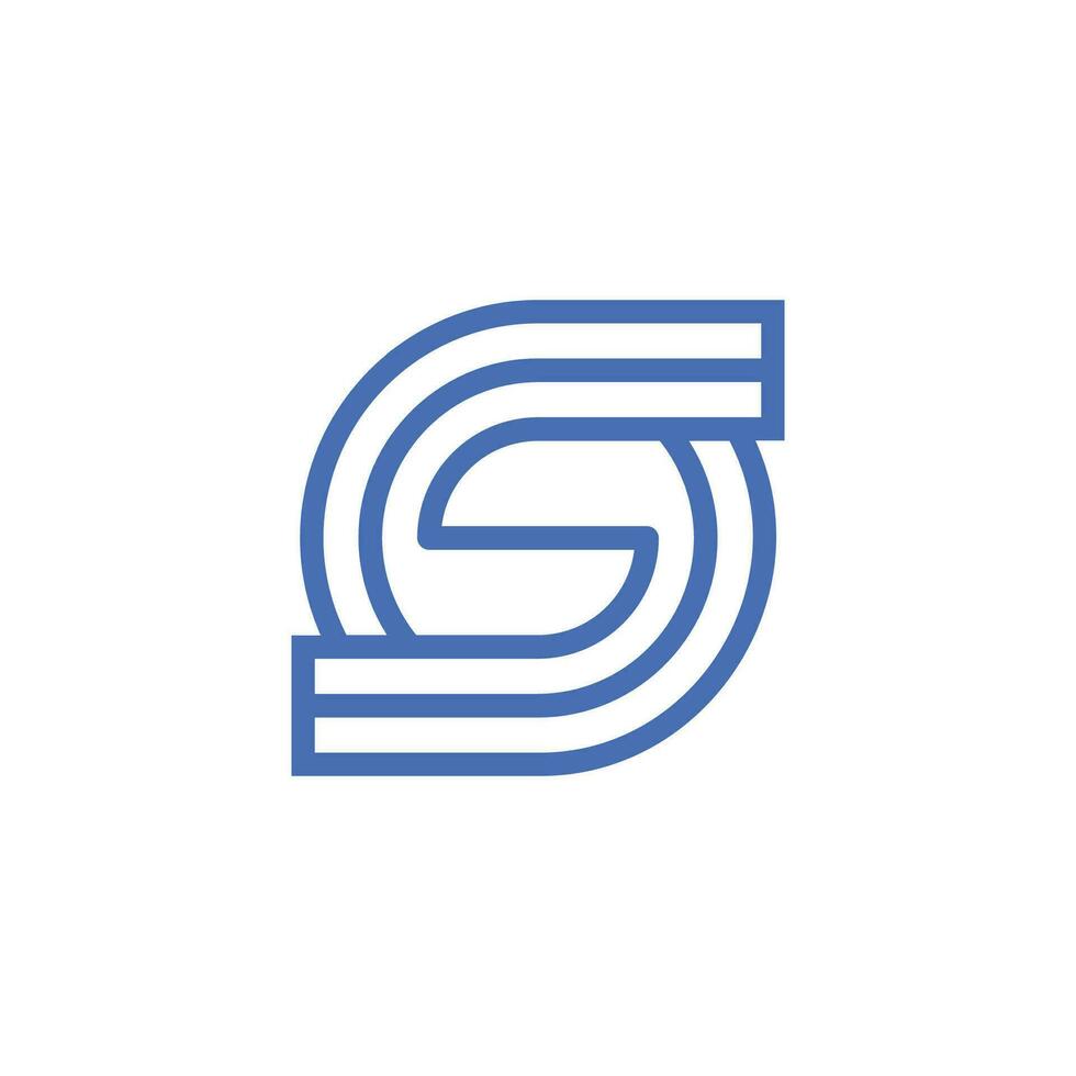 moderno carta s sinergia logotipo vetor