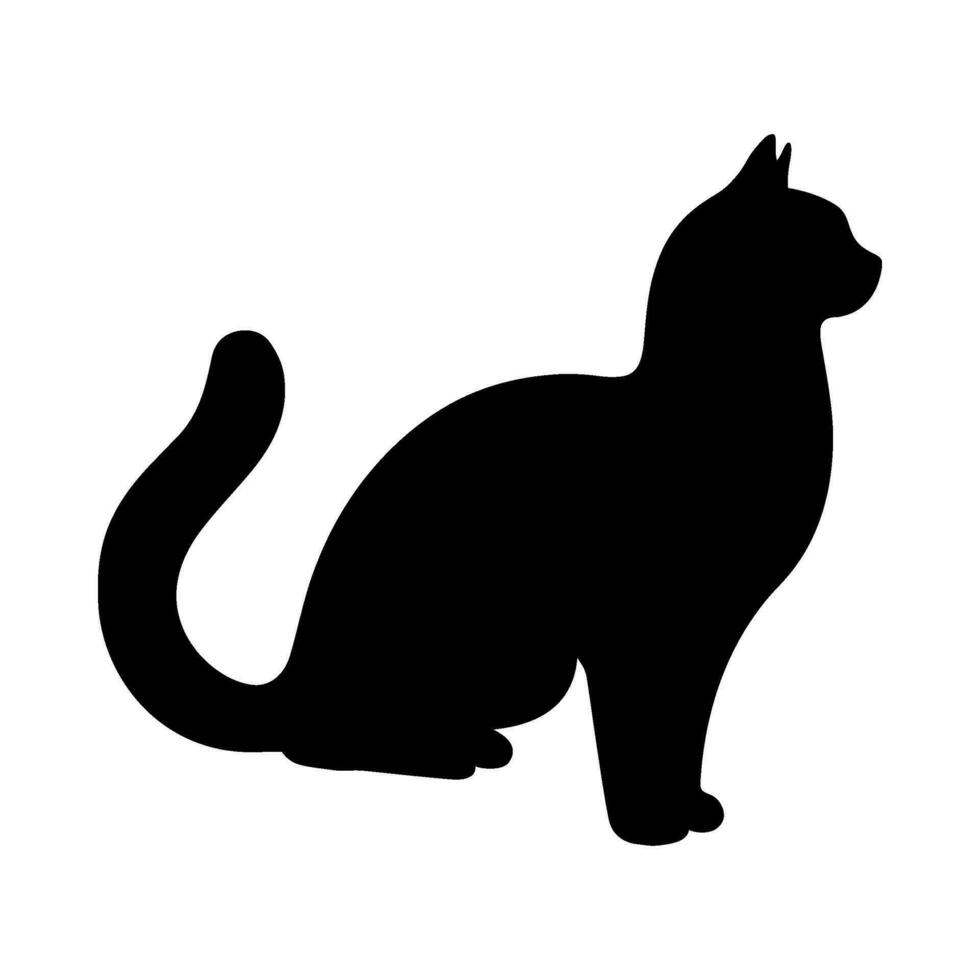 gato silhueta ilustração em isolado fundo vetor