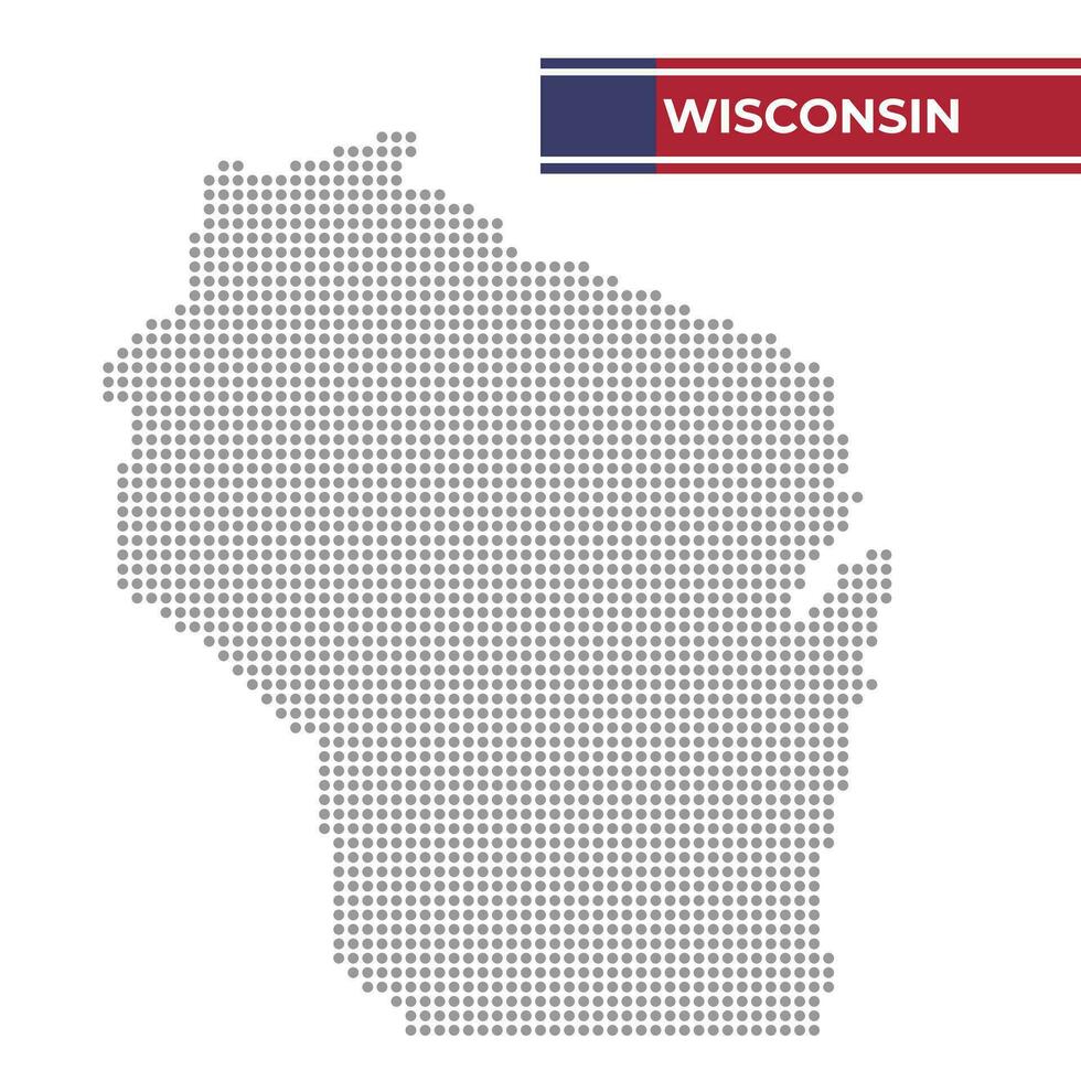 pontilhado mapa do Wisconsin Estado vetor