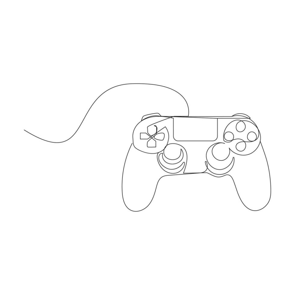 jogos controlador solteiro contínuo linha desenhando vídeo jogos controlador. 1 linha desenhar gráfico Projeto vetor ilustração