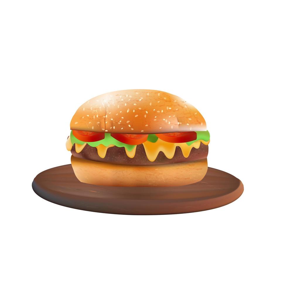 deliciosos hambúrgueres realistas em um fundo transparente vetor