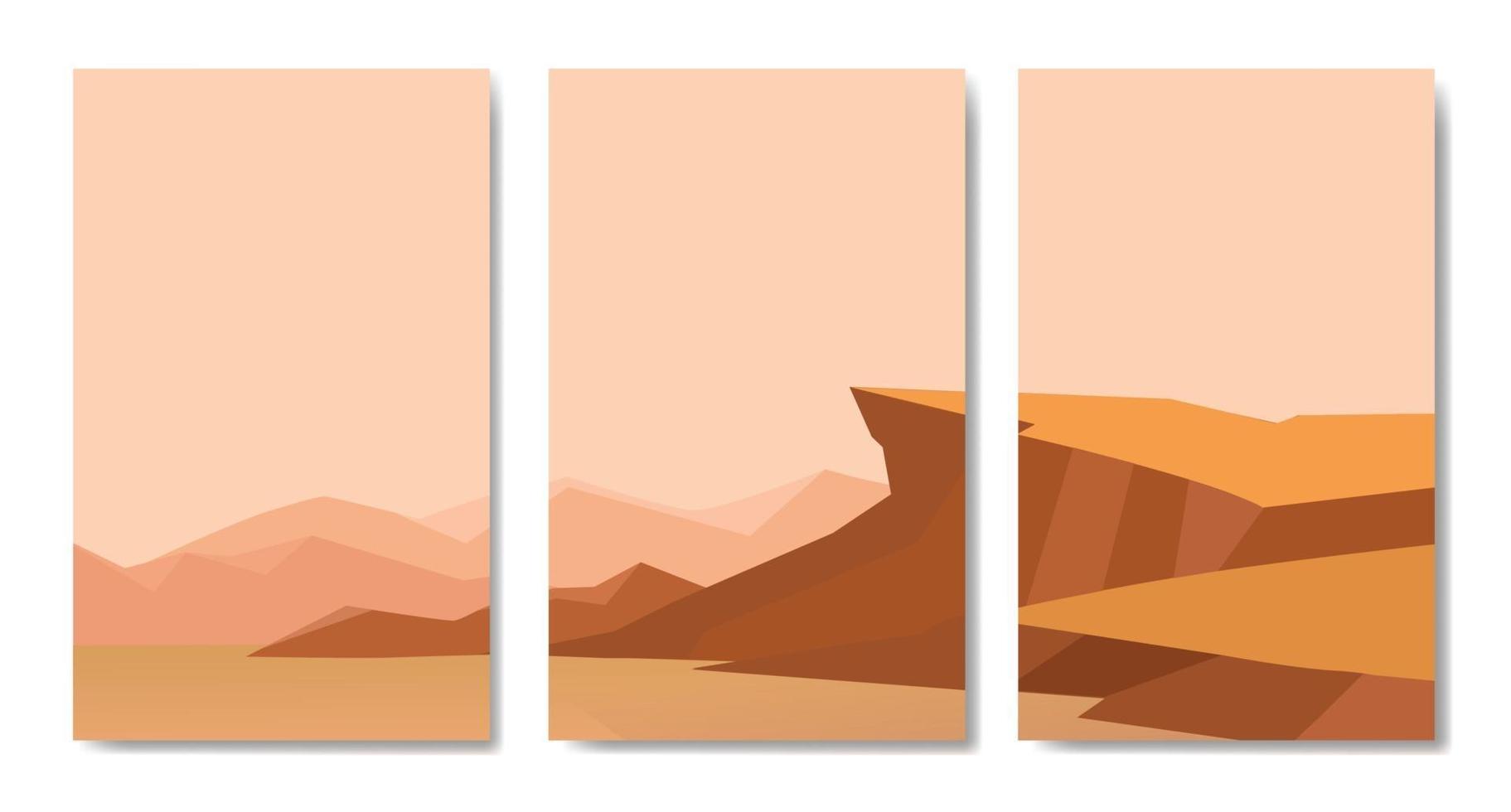 conjunto de vetores de paisagens, colagens de paisagens minimalistas