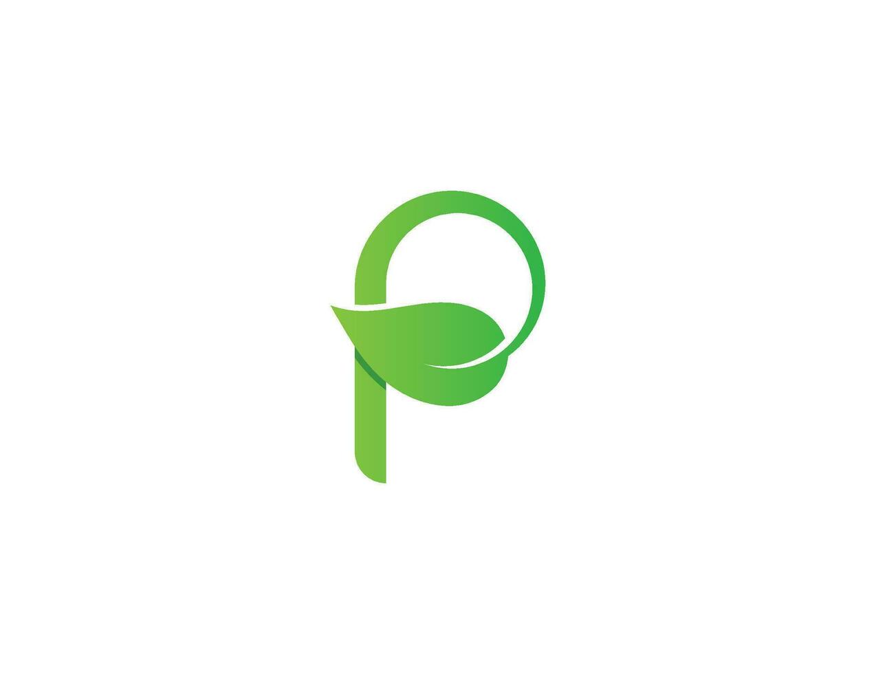 inicial carta p folha logotipo conceito ícone placa símbolo elemento Projeto. ervas, orgânico, natural produtos, saúde Cuidado, spa, orgânico logotipo. vetor ilustração modelo