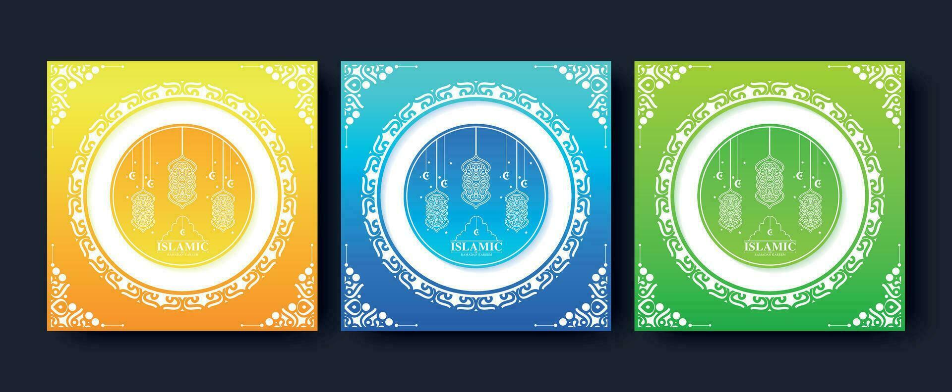 modelo de cartão colorido ramadan kareem vetor