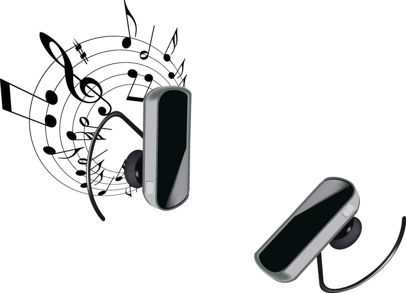 Bluetooth fone de ouvido para ter mãos livres e ouço para música- vetor