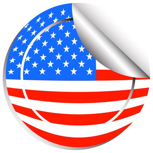 Projeto da etiqueta para a bandeira dos EUA vetor