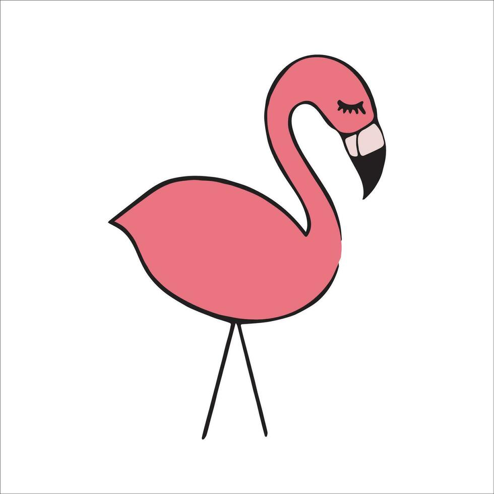 à moda , elegante e impressionante flamingo arte e ilustrador vetor