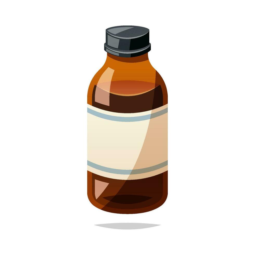 remédio xarope garrafa vetor isolado em branco fundo.