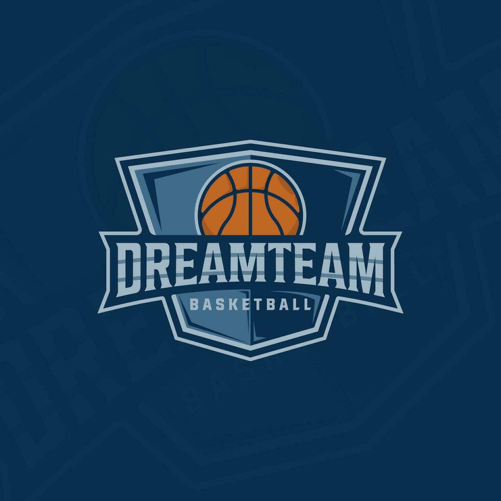 basquetebol logotipo emblema vetor ilustração modelo ícone gráfico Projeto. esporte placa ou símbolo para equipe ou clube com moderno estilo conceito com tipografia