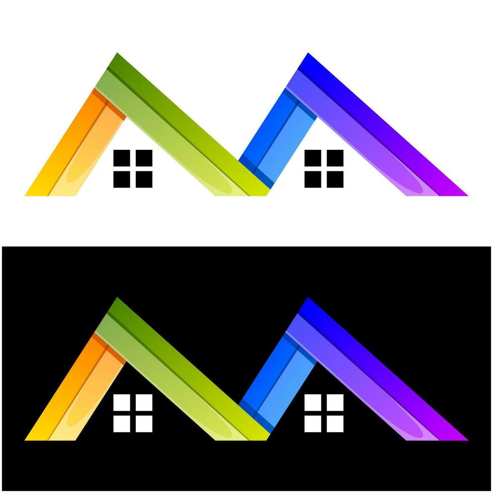 casa colorida ícone logotipo Projeto vetor