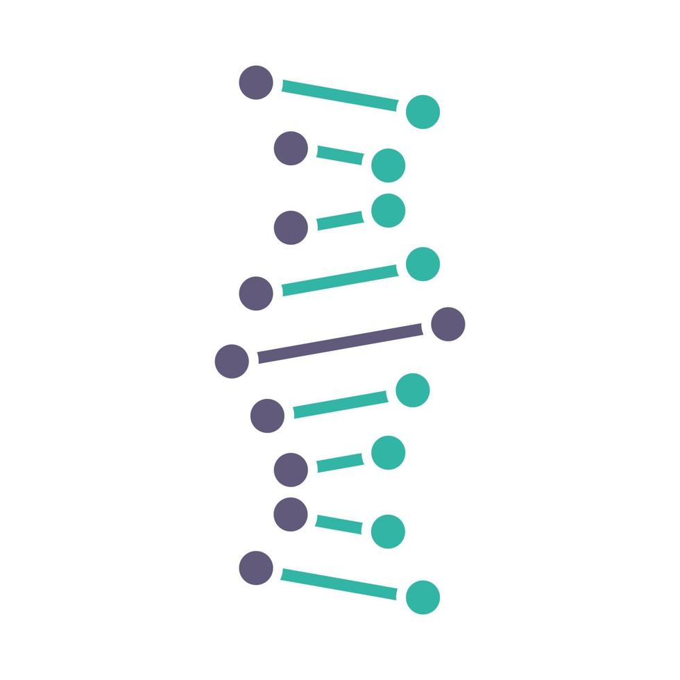 ícone de cor violeta e turquesa de hélice de DNA vetor