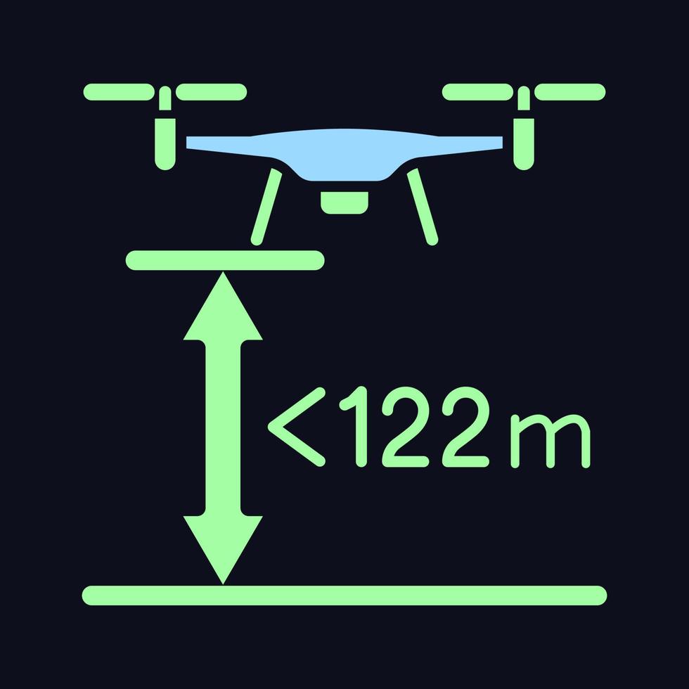 altura máxima de vôo rgb ícone de etiqueta manual de cor para tema escuro vetor