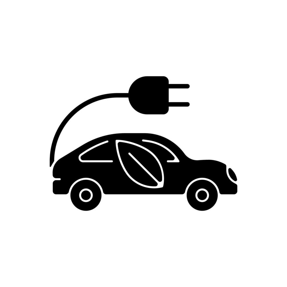 ícone de glifo preto de táxi elétrico vetor