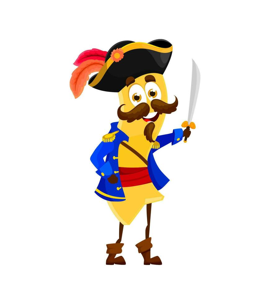 desenho animado italiano massa pirata capitão com espada vetor