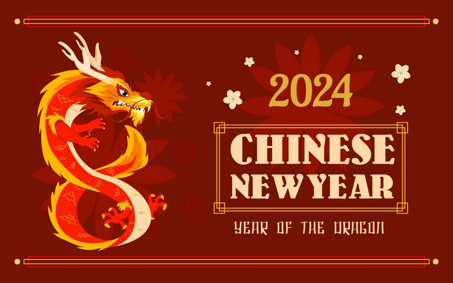 chinês Novo ano do a Dragão 2024 vetor