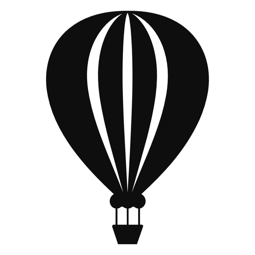 vetor ilustração. silhueta do quente ar balão. ar transporte para viagem. isolado em branco e cinzento fundo.