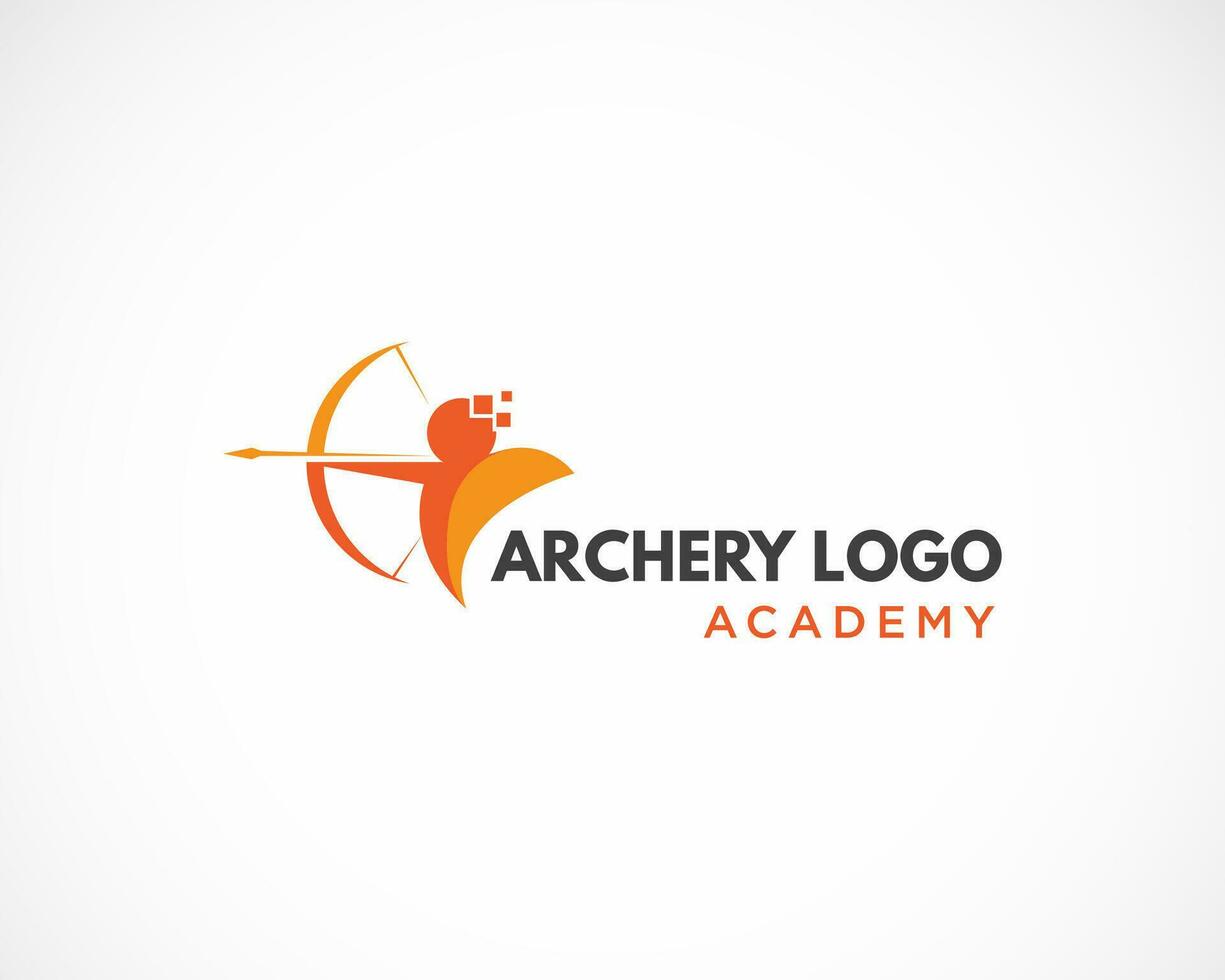 tiro com arco Academia logotipo criativo Projeto abstrato vetor