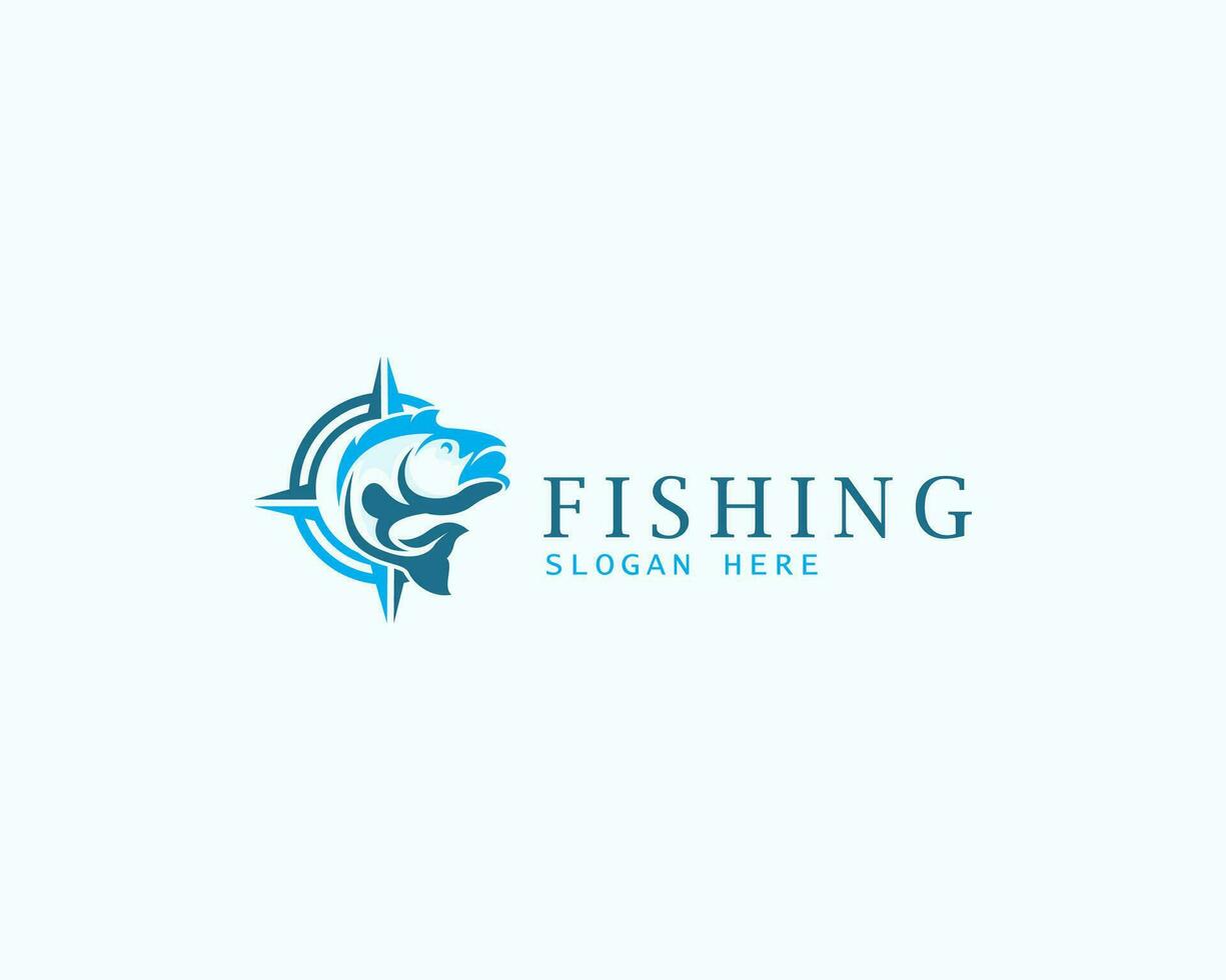 pescaria logotipo criativo passatempo restaurante Comida loja vetor