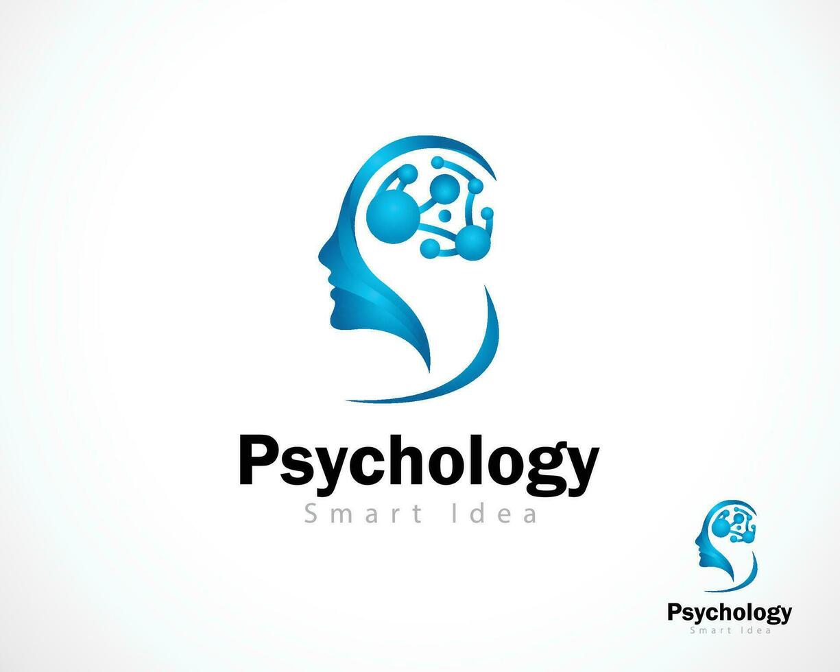 psicologia logotipo criativo saúde mental inteligente idéia cérebro Projeto conceito moderno humano crescimento Educação vetor