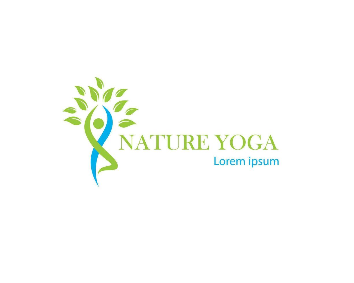 natureza ioga logotipo árvore ioga logotipo ioga criativo logotipo vetor