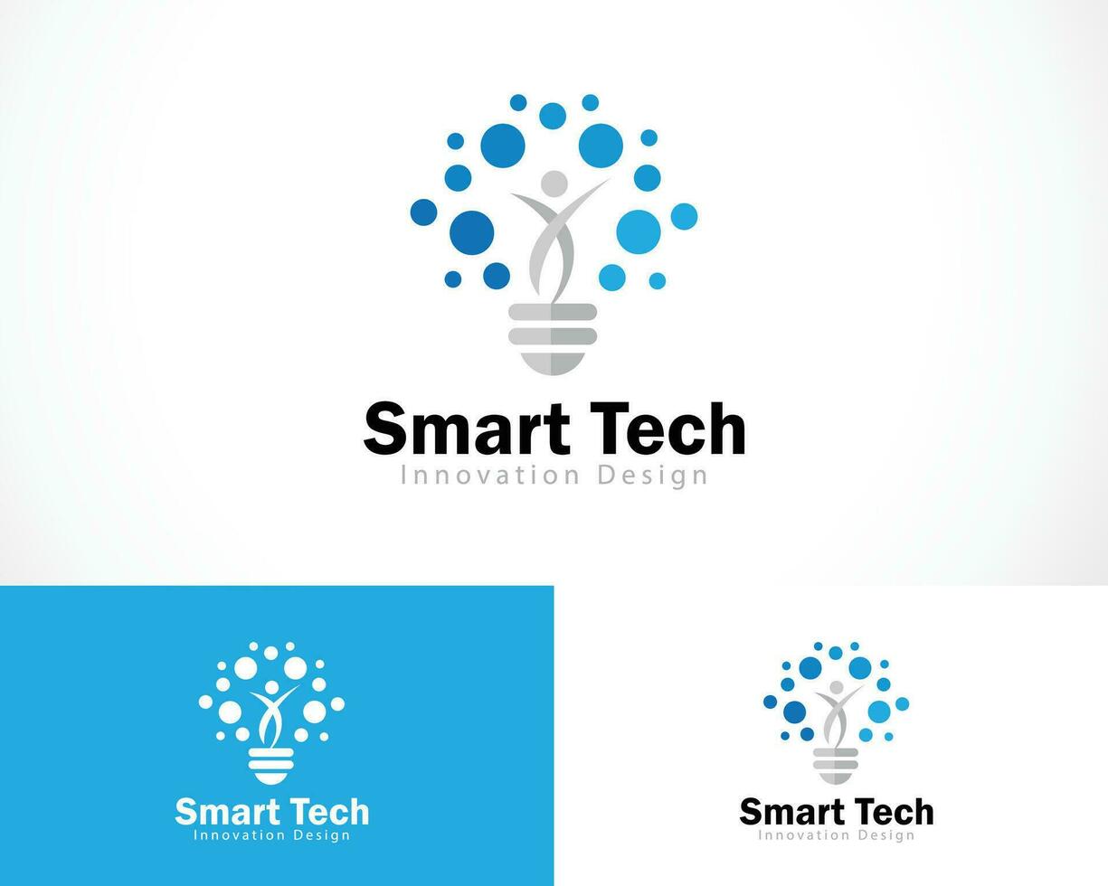 inteligente lâmpada logotipo criativo inovação inteligente idéia tecnologia conectar Projeto conceito vetor