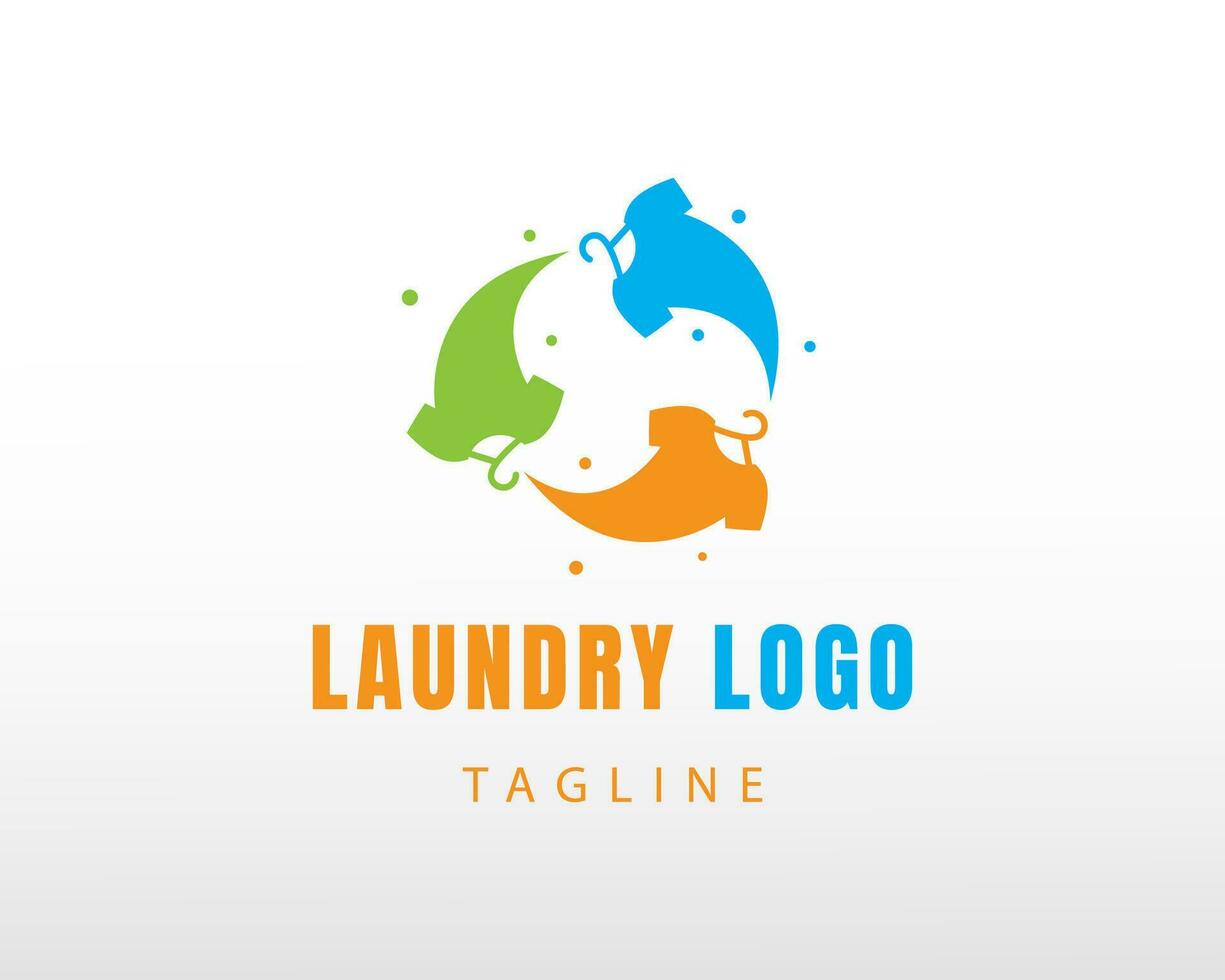 lavanderia logotipo criativo logotipo roupas logotipo cor logotipo vetor