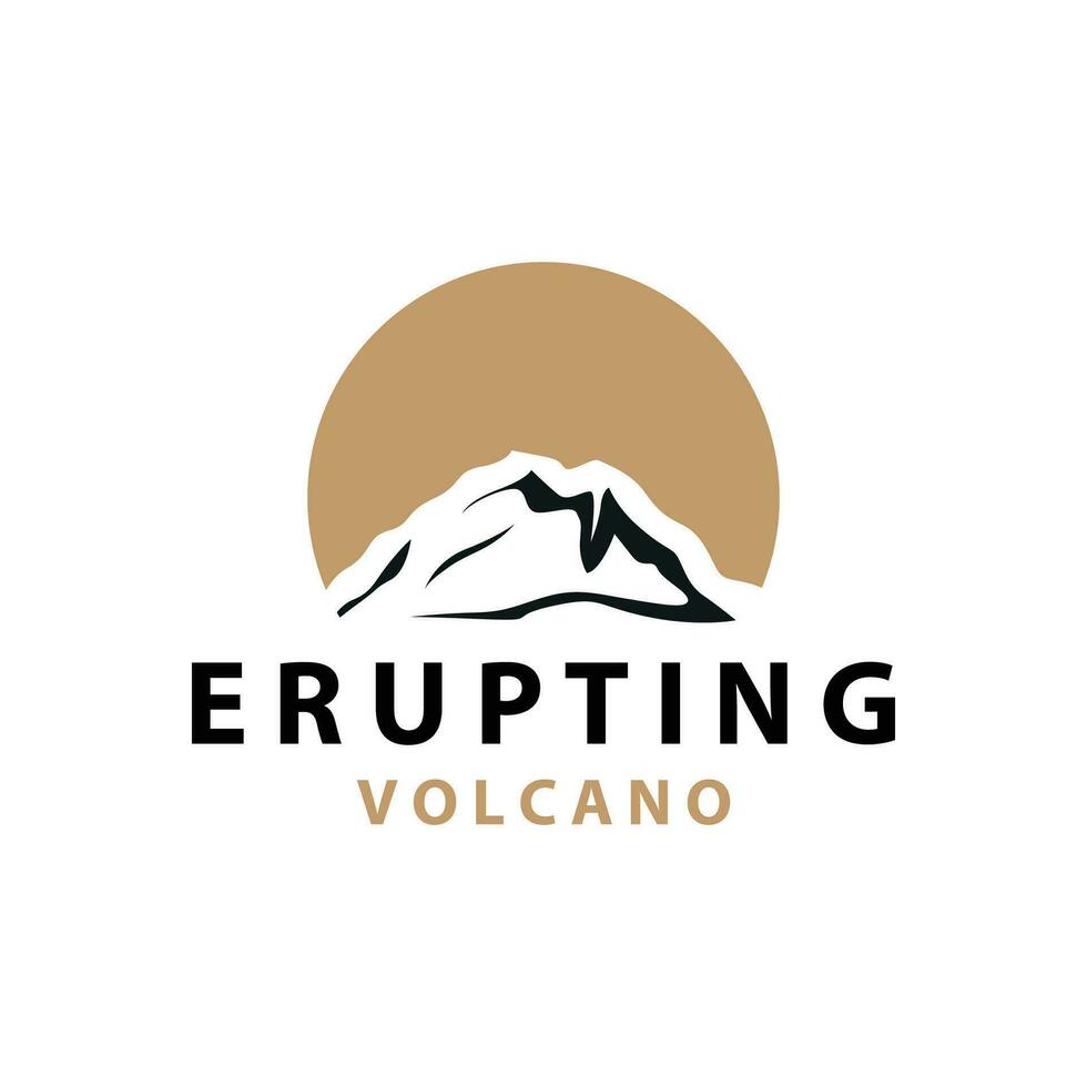 vulcão logotipo Projeto inspiração natural cenário vulcão erupção montanha elegante Prêmio vetor