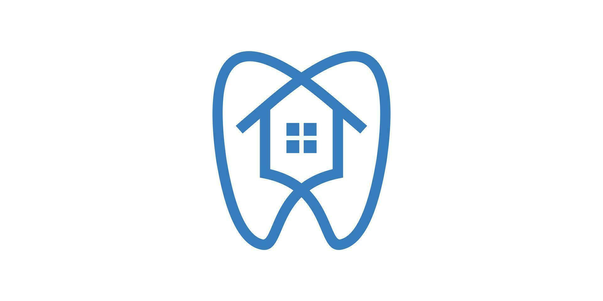 logotipo Projeto combinação do dente forma com casa, ícone, vetor, símbolo. vetor