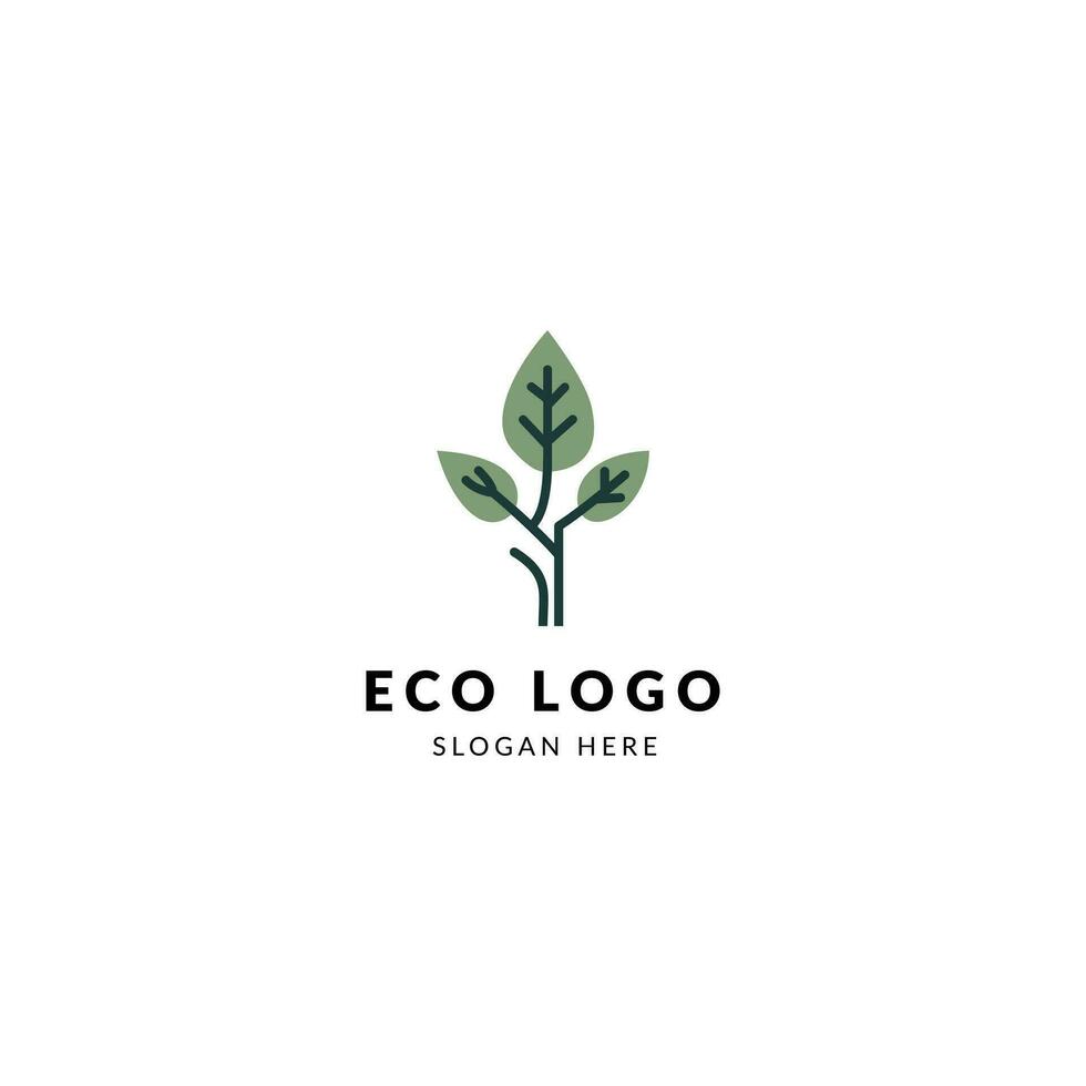 eco folha logotipo dentro branco fundo vetor