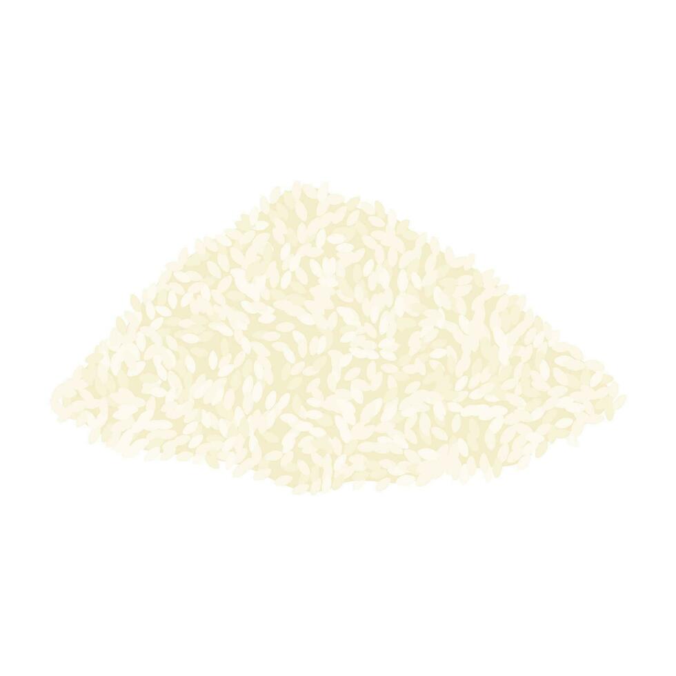 pilha do arroz. ingrediente para tradicional ásia pratos. vetor desenho animado ilustração.