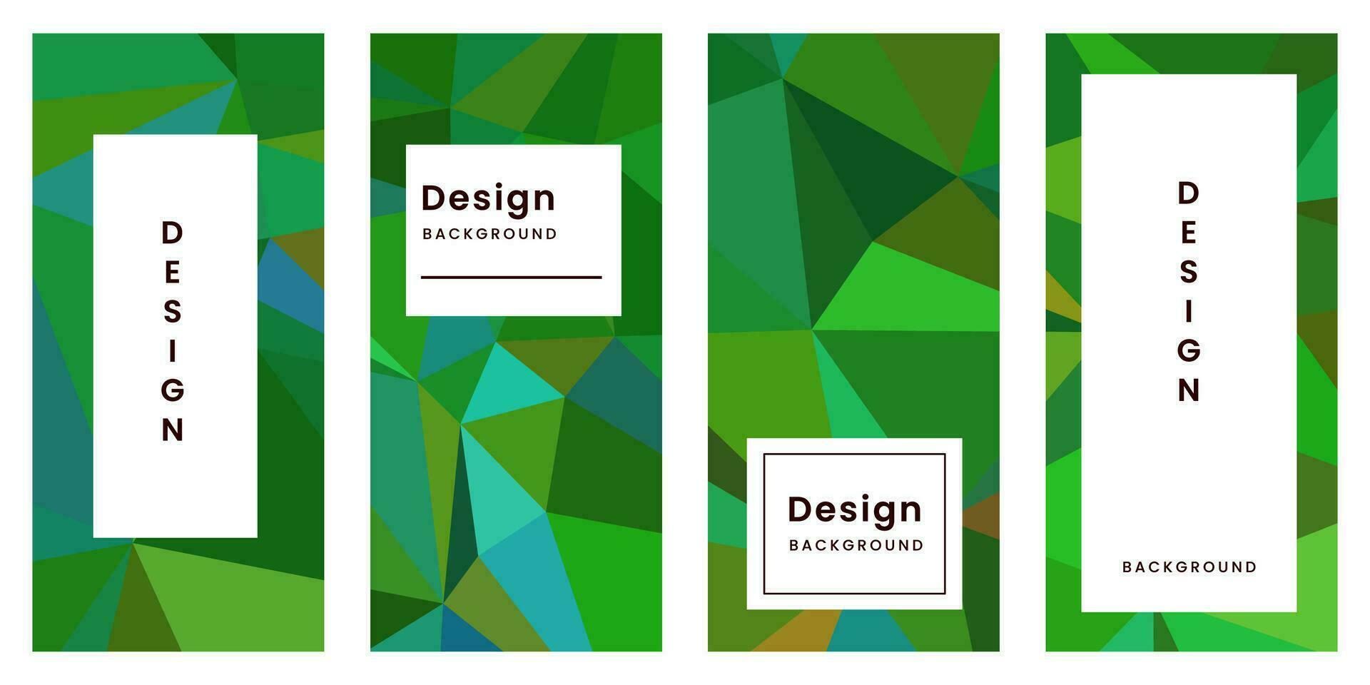 conjunto do brochuras com abstrato geométrico verde colorida vibrante fundo vetor