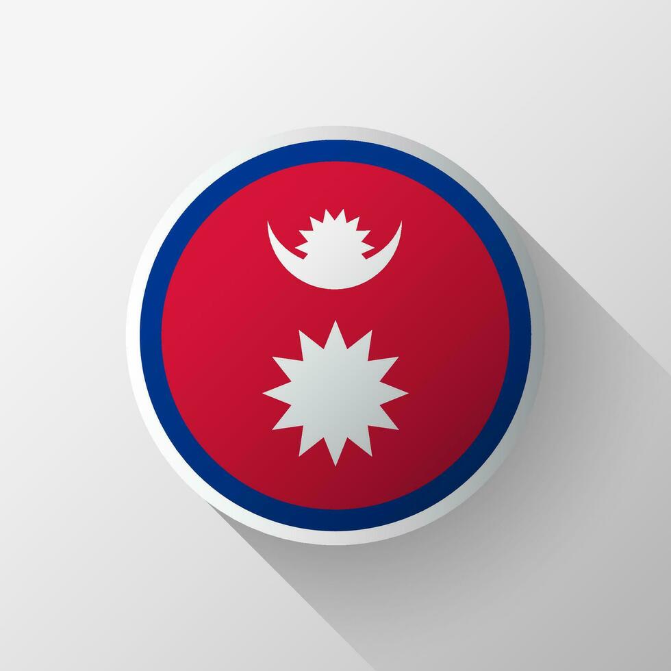 criativo Nepal bandeira círculo crachá vetor