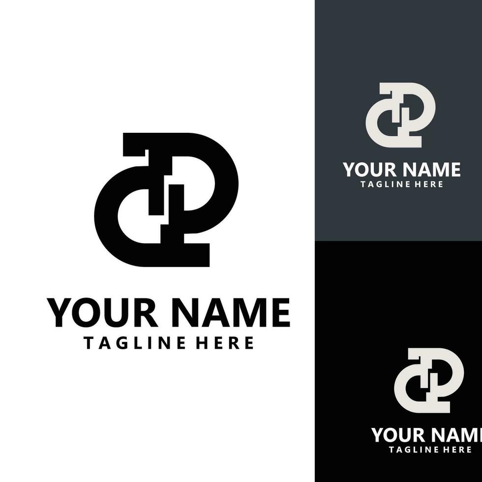 minimalista dp, carta logotipo, simples e luxo ícone vetor o negócio identidade Projeto modelo