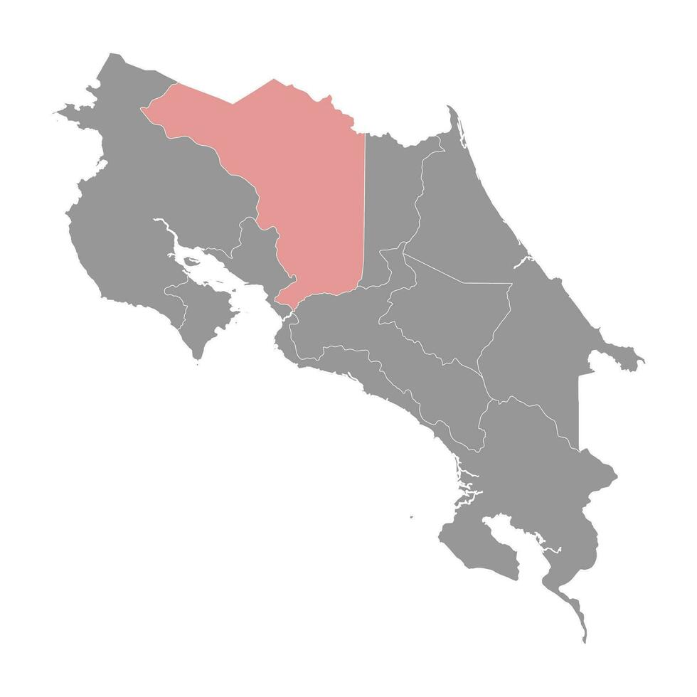 alajuela província mapa, administrativo divisão do costa rica. vetor ilustração.