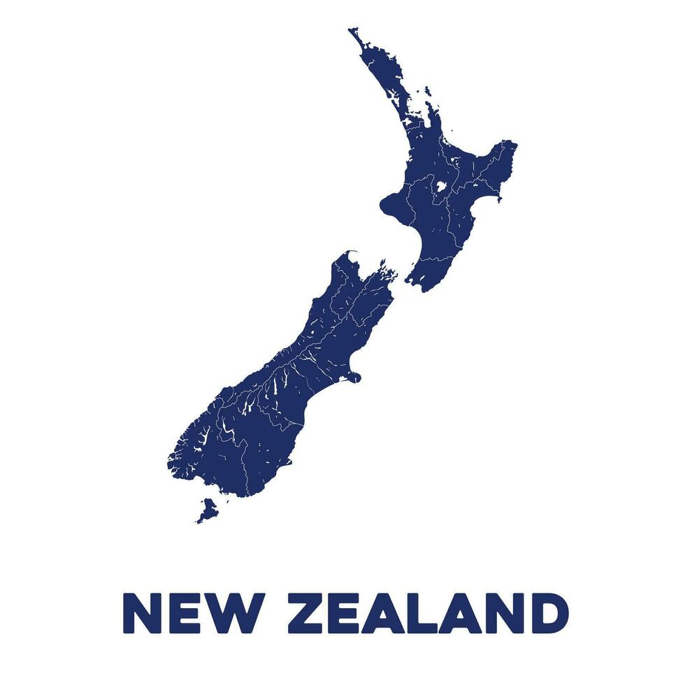 detalhado Novo zelândia mapa vetor