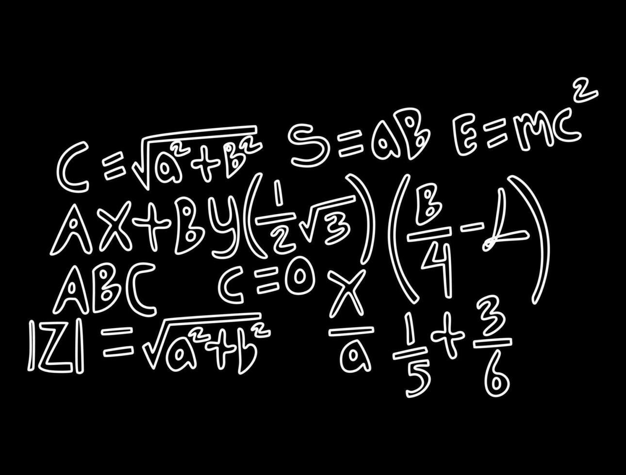 ilustração de fundo de quadro-negro de matemática realista vetor