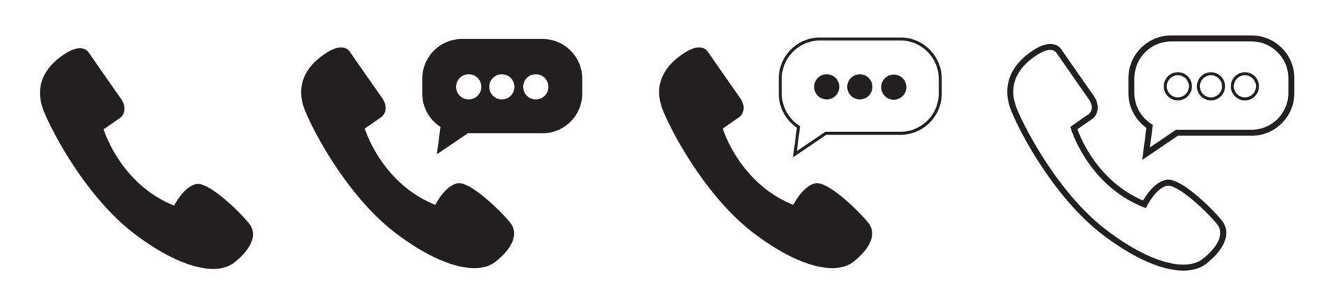 conjunto de ícones de telefone, indicativo de chamada telefônica, entre em contato conosco, ilustração vetorial vetor