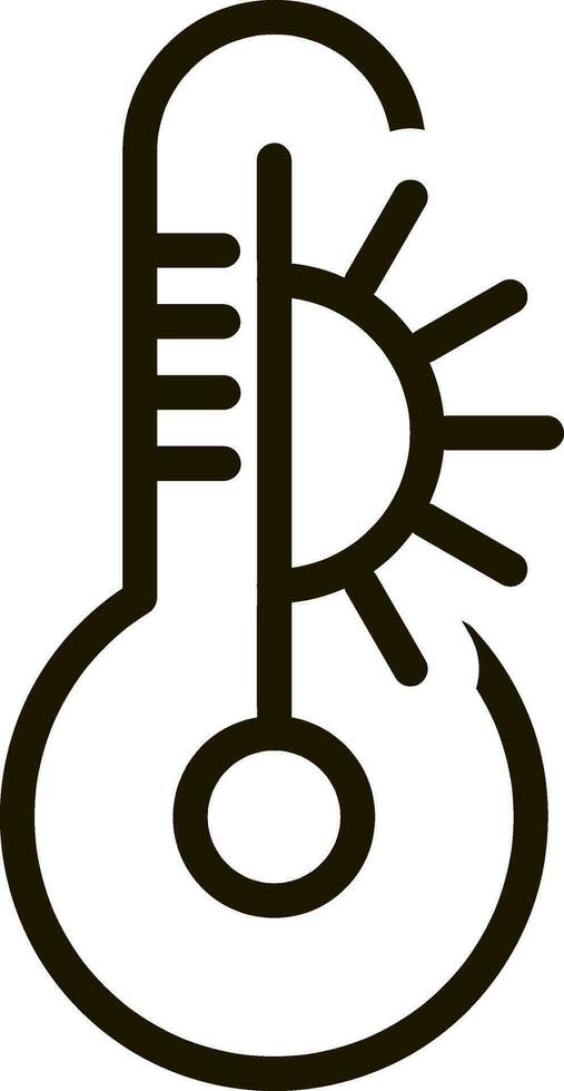 esboço Sol clima clipart rabisco termometro esboço vetor ilustração