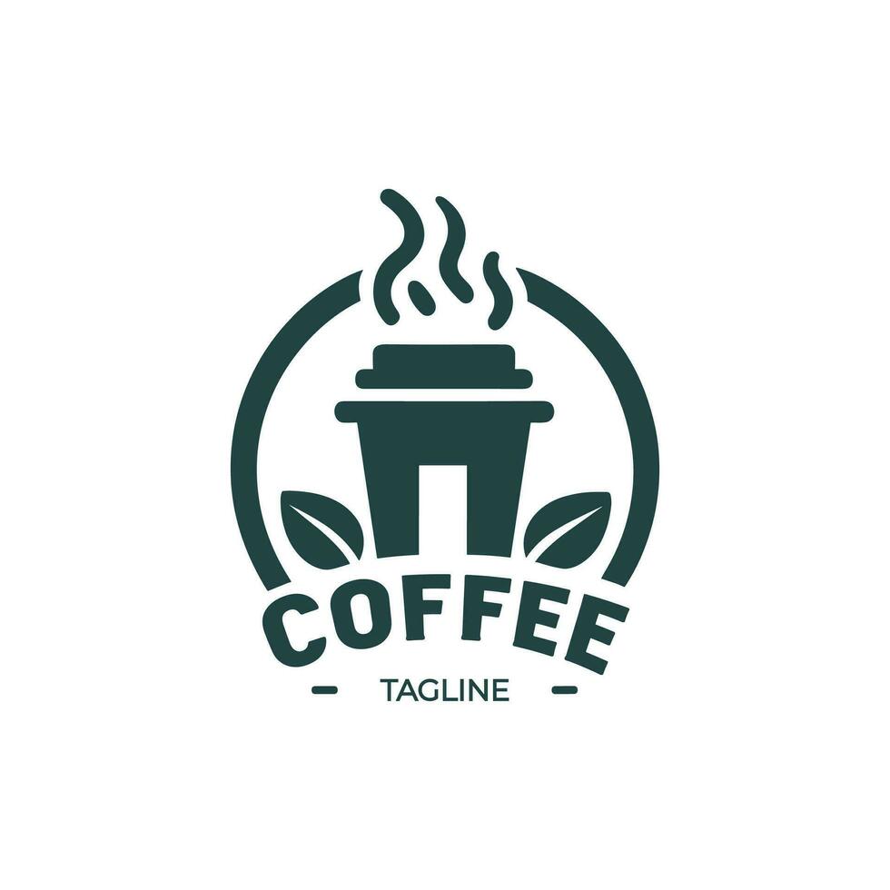 na moda e acolhedor café fazer compras logotipo vetor