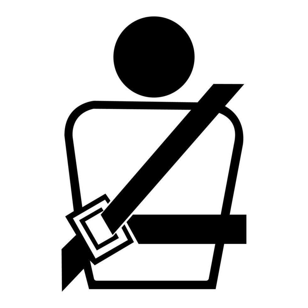 ícone de ppe. usando um sinal de símbolo de cinto de segurança isolado no fundo branco, ilustração vetorial eps.10 vetor
