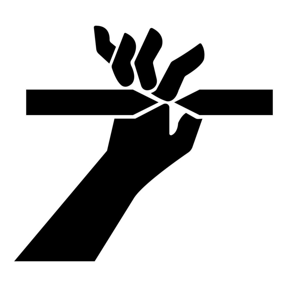 corte de dedos símbolo sinal em fundo branco vetor