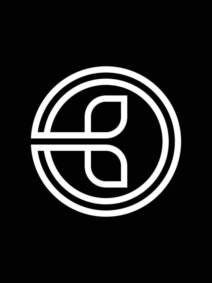 b combinação folha mongrama logotipo modelo vetor